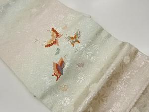 蝶に枝垂れ桜模様刺繍名古屋帯